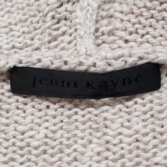 Jenni Kayne Long Oversized Linen Hooded Cardigan Sweater Size XS Pockets Oatmeal - Picture 4 of 8